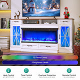 Fireplace TV Stand for 75-80 Inch TV with LED Lighting
