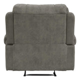 ding Calvin 41" Wide Reclining Chair | Easy to Clean Gray Upholstery Accent Armchair, Living Room Loung Chaise, Grey