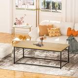 Modern Industrial Style Rectangular Coffee Table for Living Room