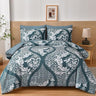 Grey Comforter Set Queen Size, 7 Pieces Bohemian Damask Comforter Set