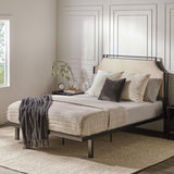 Miriam Modern Metal-Frame Upholstered Queen Bedframe, Queen Size, Tan