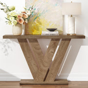 51-Inch Farmhouse Console Table with V-Shaped Design