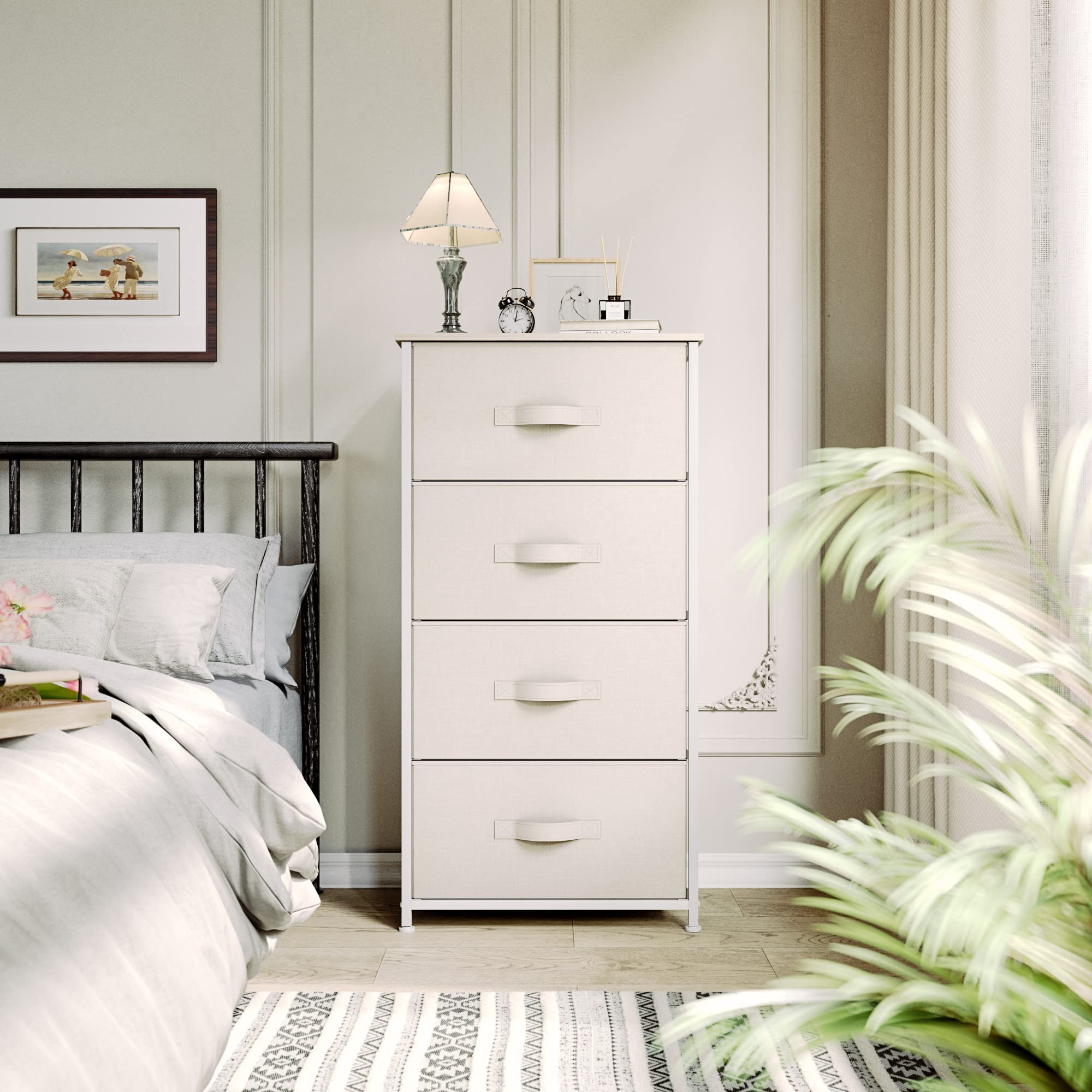 4-Drawer Fabric Dresser, Dresser for Bedroom