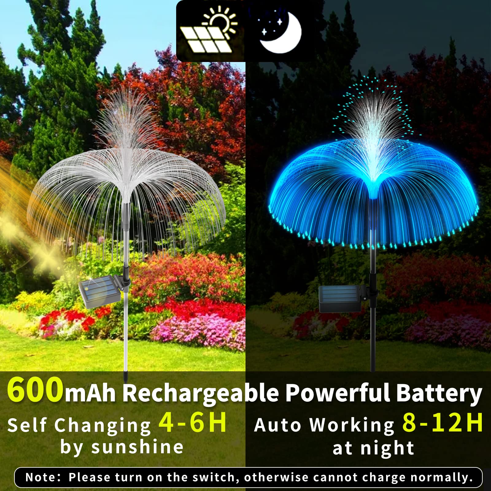 Solar Garden Lights Outdoor Decorative Waterproof, Solar Light for Outside