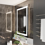 18x24 LED Smart Bathroom Mirror - Anti-Fog, Dimmable, Front & Backlit