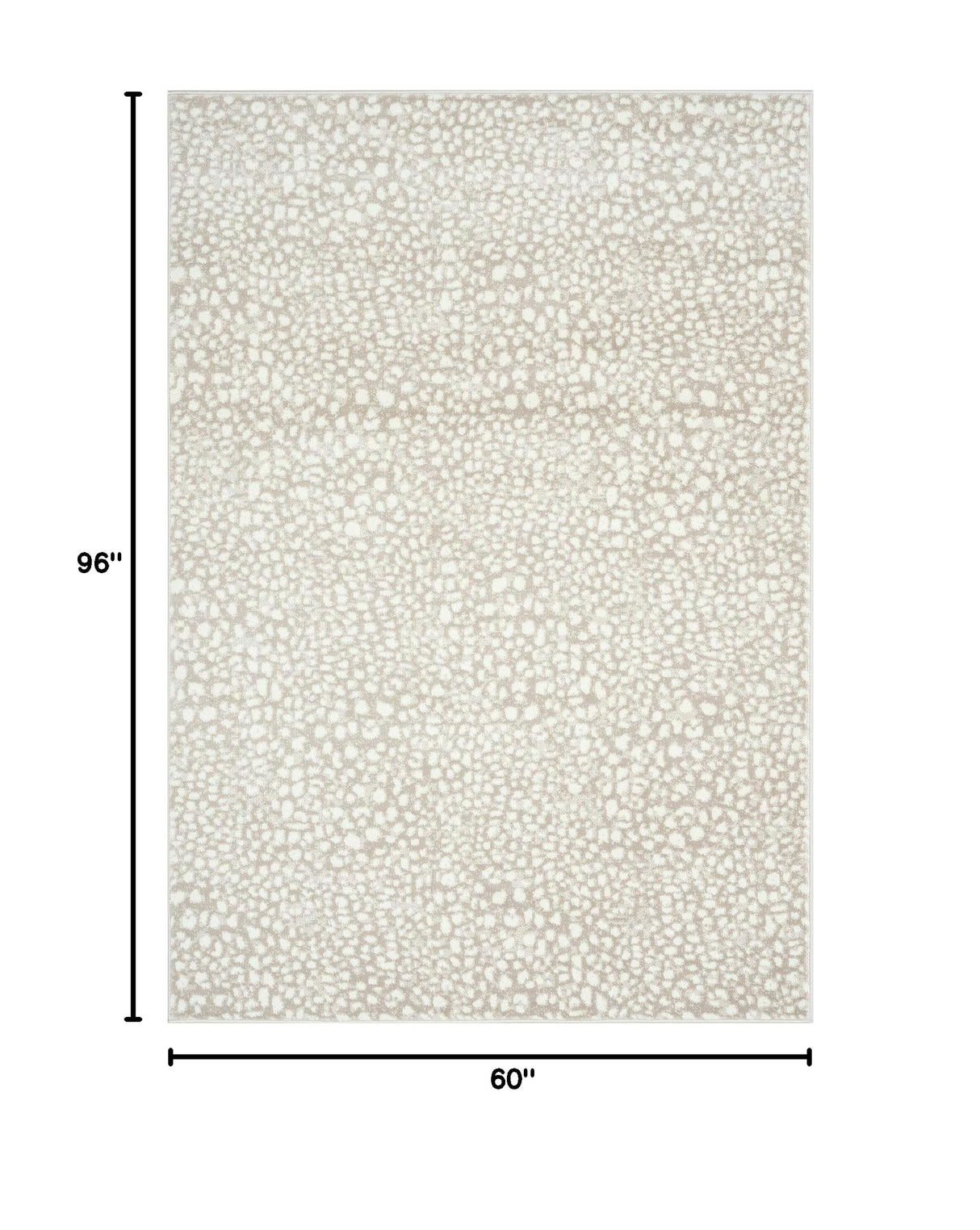 Beige Cheetah Print Area Rug 5'3" x 7'6" - Contemporary Abstract Design