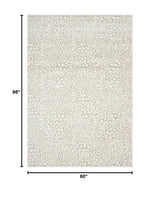 Beige Cheetah Print Area Rug 5'3" x 7'6" - Contemporary Abstract Design