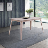 Oscar 60" Rectangle Wood Dining Table, White Ash