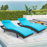 Patio Chaise Lounge Chairs Set, Outdoor Reclining Chaise with Adjustable Backrest