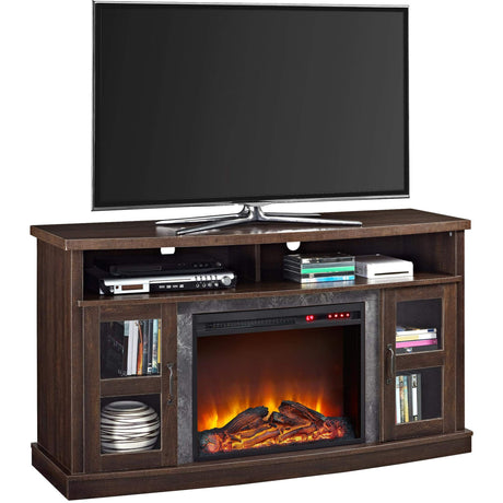 Barrow Creek Fireplace Console with Glass Doors for TVs up to 60", Espresso