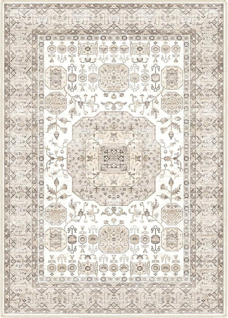 Area Rug 5x7, Vintage Moroccan Washable Rugs, Anti-Slip Backing Rugs for Living Room