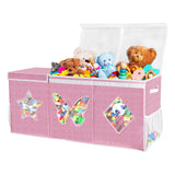 Box Chest for Girls, Collapsible Sturdy Toy Chest Bins with Lids, Kids Toy Storage Organizer Baskets for Kids, Boys,