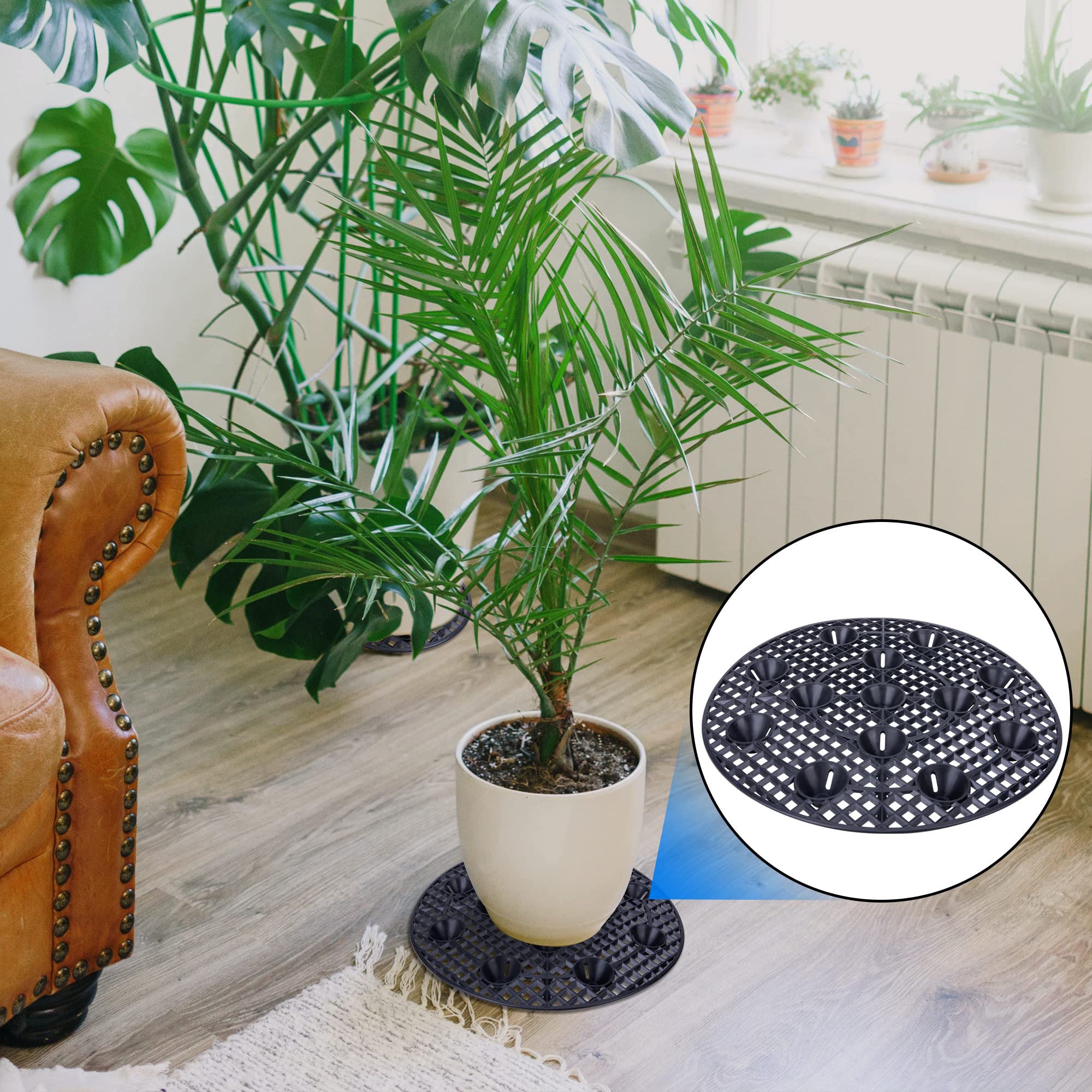 6Pack Large 15" Plant Level Pot Elevator, Heavy Duty Plant Stands, Plant Pot Sauce