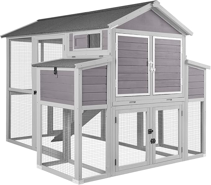 FeatherFort Chicken Coop –  Large Run, Nesting Box & Easy-Clean Trays