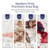 Cream Pebble Pattern Area Rug 8x10 - Durable Easy-Clean Living Room Bedroom Rug