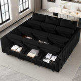 Large Modular Sectional Couch Sleeper Sofa Bed with Storage Velvet Sectional Couch