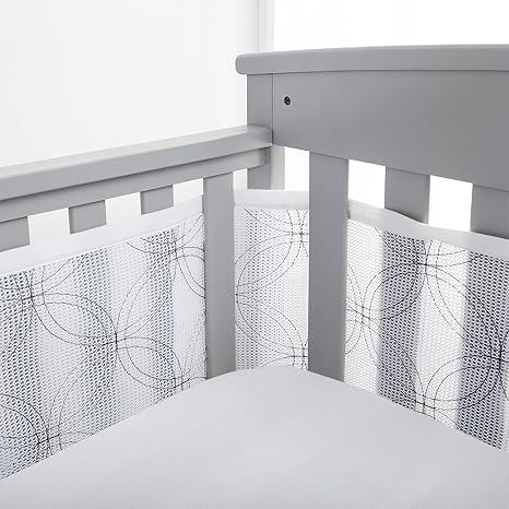 Breathable Mesh Liner for Full-Size Cribs, Deluxe 4mm Mesh, Gray Links (Size 4FS Covers