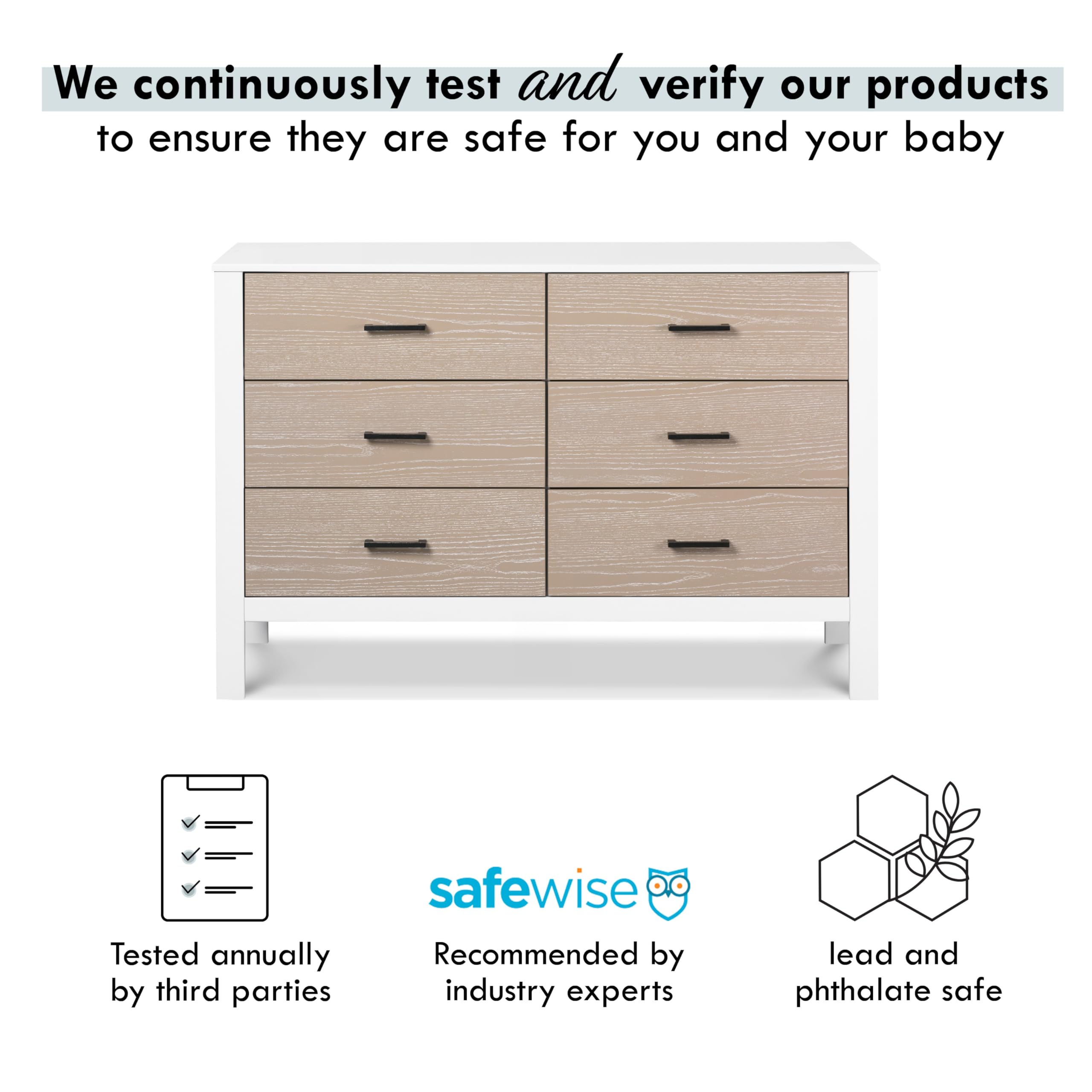 Carter's by DaVinci Radley 6-Drawer Dresser in White & Coastwood