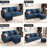 Convertible Sectional Sofa, L Shaped Modern Couch, Small Couch with Reversible Chaise