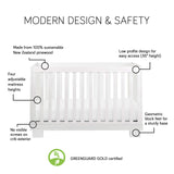 3-in-1 Convertible Crib with Toddler Bed Conversion Kit in White