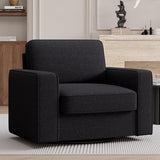 Swivel Accent Chair, Cozy Linen Reading Chair for Adults, Comfy Single Sofa Chair