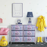 Kids Dresser with 6 Drawers - Storage Chest Organizer Unit with Steel Frame,