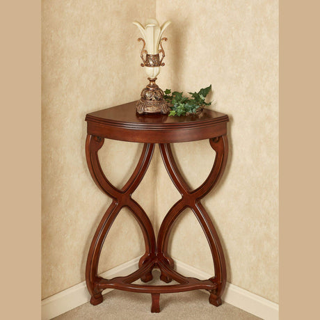 Ninan Corner Table - Wooden - Estate Mahogany Finish - Traditional Aesthetic