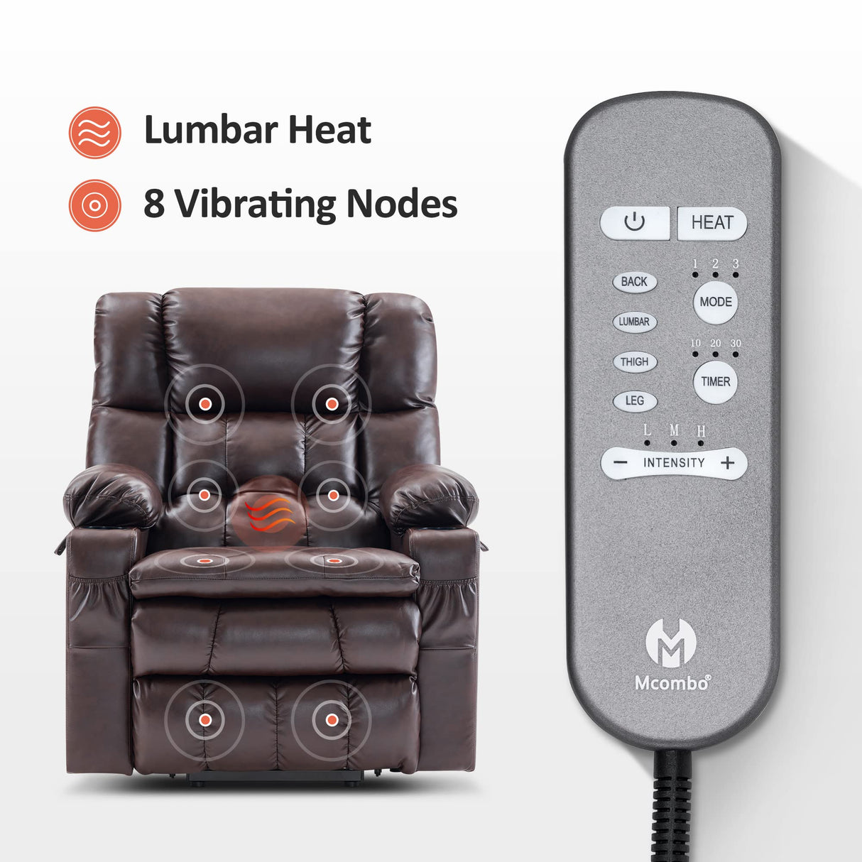 Power Lift Recliner Chair with Massage and Heat for Elderly, Infinite Position, USB Ports,