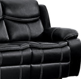 Double Reclining Sofa (Manual), Black