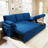 Sleeper Sofa, 112 Inch Pull Out Sofa Bed with Storage Chaise & 3 Seater