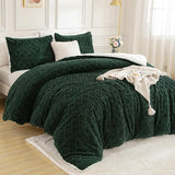 Beige Fleece Comforter Set King, 3 Pieces Fuzzy Fluffy Faux Fur Bed Comforter
