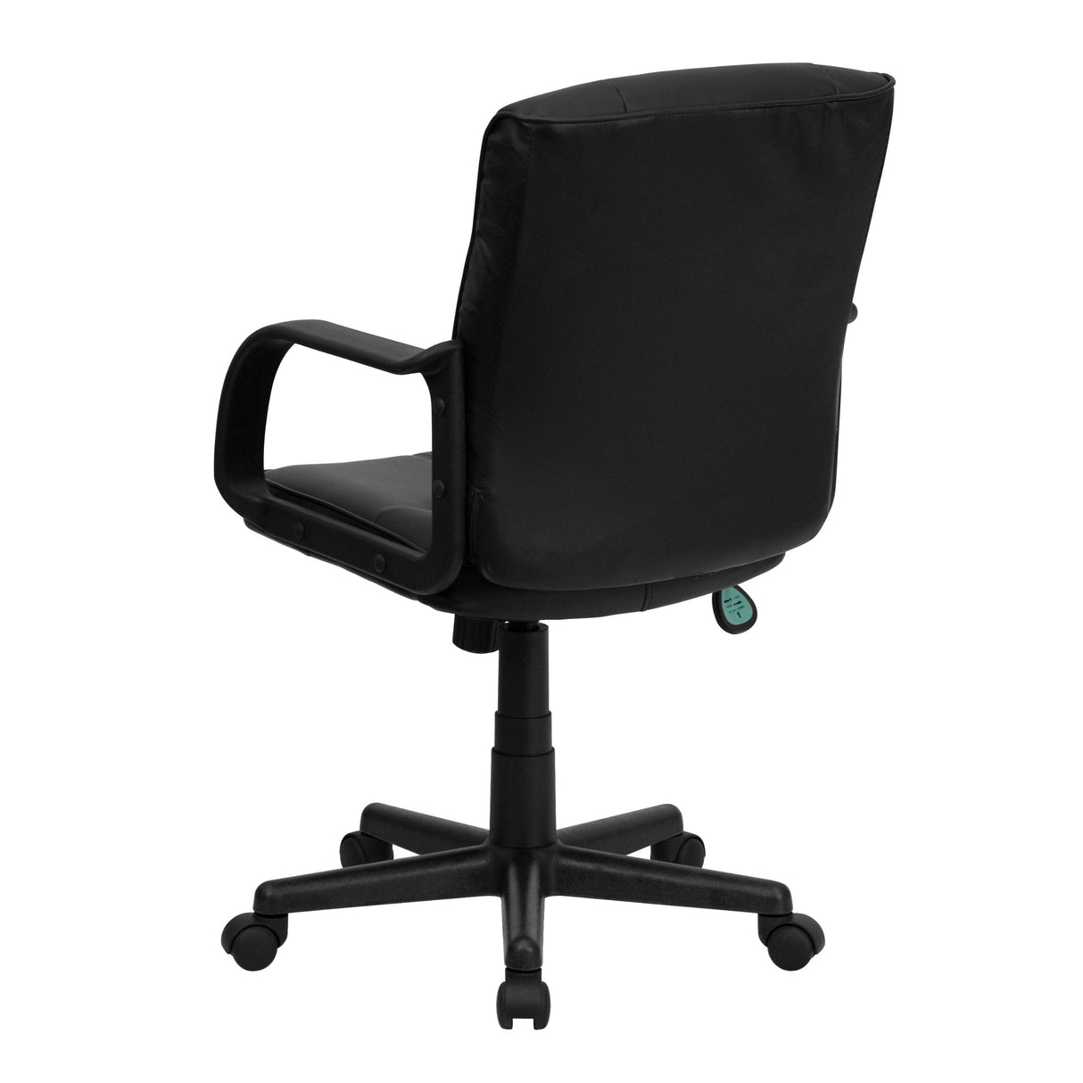 Rider Mid-Back Black LeatherSoft Swivel Task Office Chair with Arms