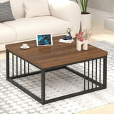 Square Coffee Table, Modern Center Table with Split Tabletop for Living Room