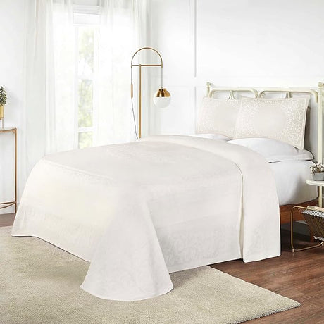 Cotton Blend Bedspread Set, Includes Oversized Bedspread and 2 Matching Pillow