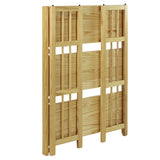 3-Shelf Folding Stackable Bookcase (27.5" Wide)-Natural
