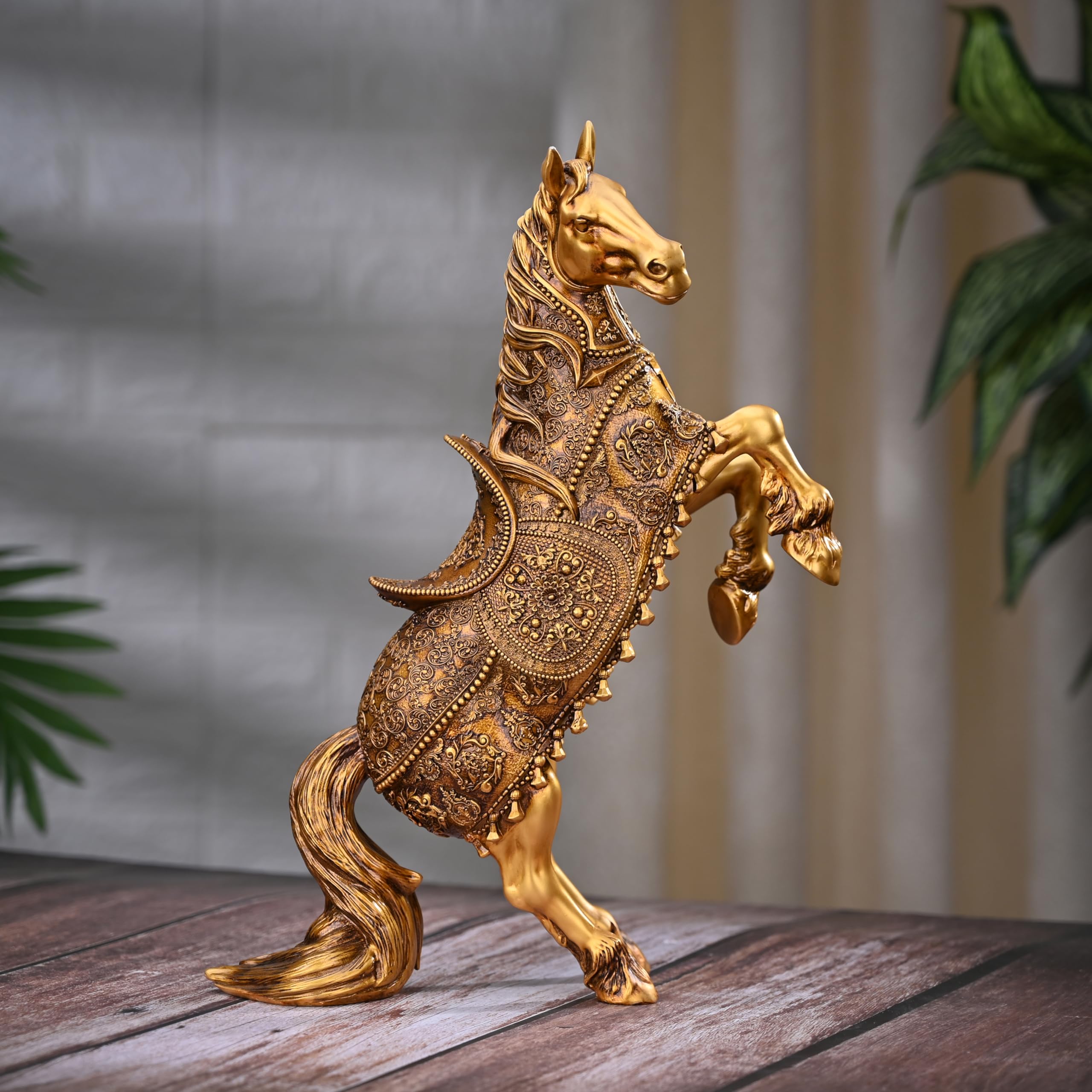 Horse Statue Figurine, 14 Inch Rising Horse Figurines Statues for Home Decor