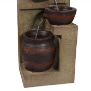 Cascading Terra Bowls Solar Water Fountain - 30-Inch Outdoor Water Feature