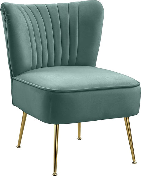 Tess Collection Modern | Contemporary Velvet Upholstered Accent Chair with Deep