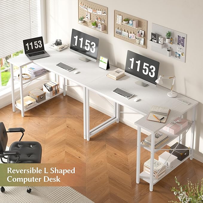 L Shaped Computer Desk with File Drawer & Power Outlet, 39 Inch Home Office Desk Corner Desk for Small Space, Bedroom Work, Black