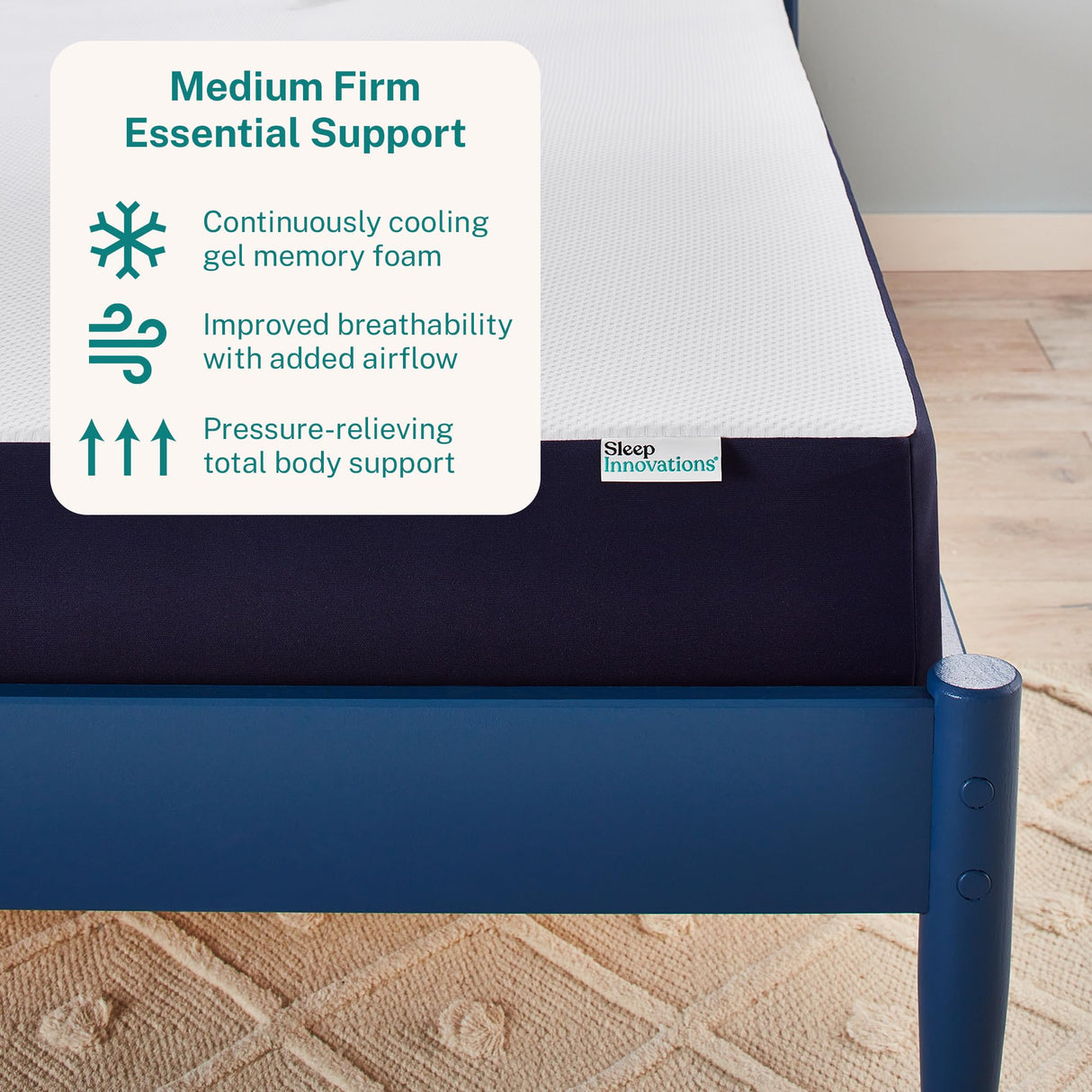 Marley 10 Inch Cooling Gel Memory Foam Mattress, Full Size, Bed in a Box, Medium Firm