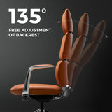 Executive Leather Office Chair - High Back Ergonomic Swivel Chair with Headrest