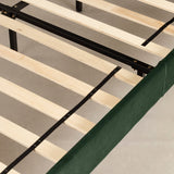 Maliza Upholstered Complete Platform Bed, Queen, Green