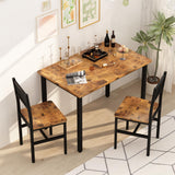 Small Kitchen Table Set for 2, Industrial Dining Breakfast Table and 2 Chairs