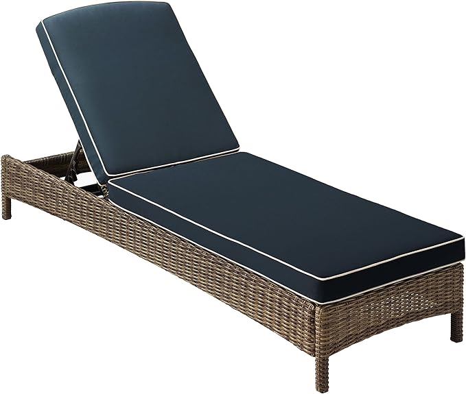 Bradenton Reclining Wicker Outdoor Chaise Lounge Chair for Patio, Deck