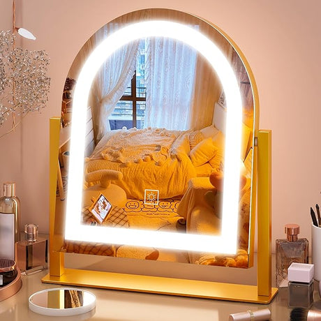 Vanity Mirror with Lights 14"×12" Makeup Mirror with Lights,Lighted Vanity Mirror Tabletop