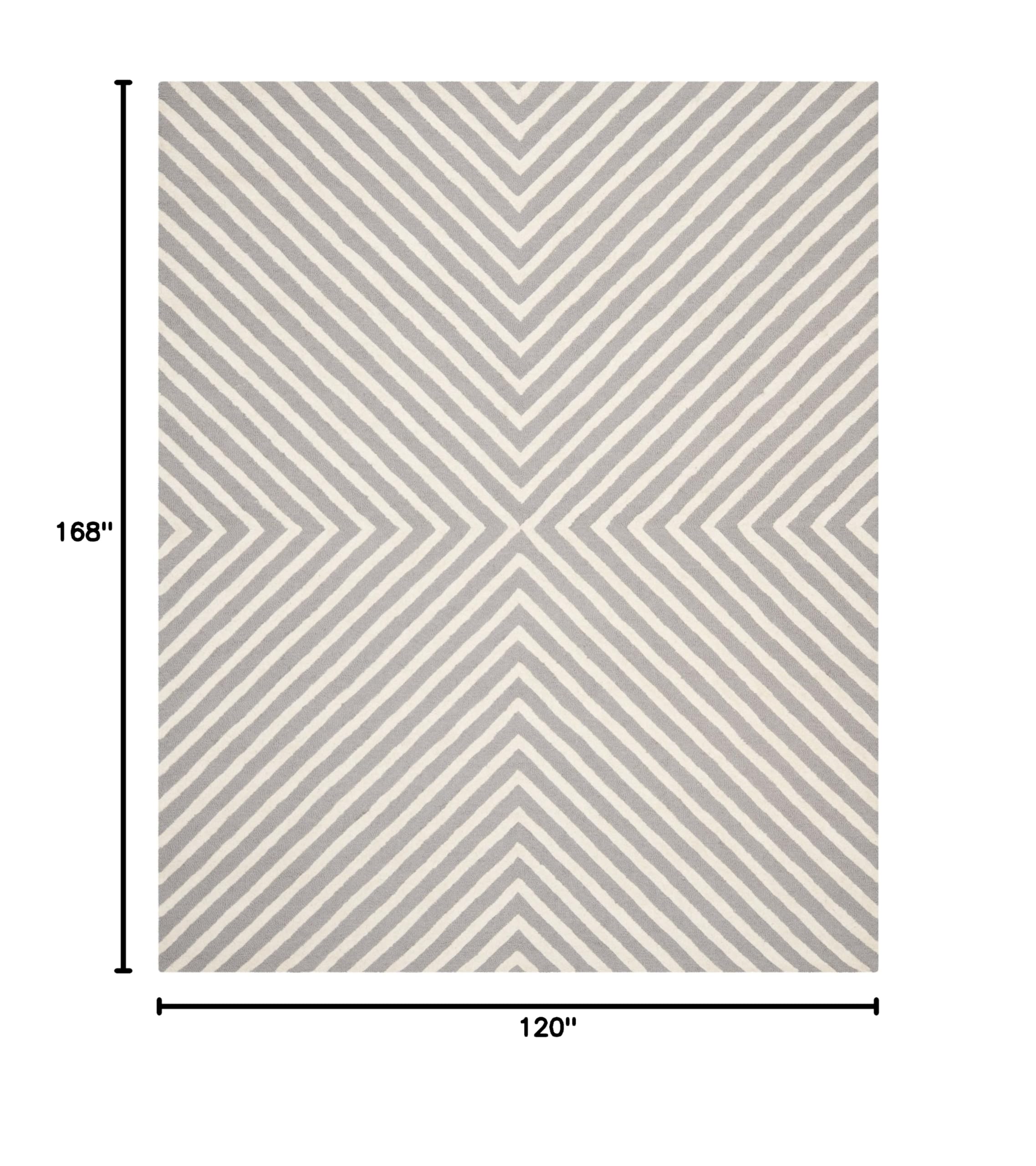 Cambridge Moroccan Premium Wool Area Rug 10' x 14' - Silver/Ivory