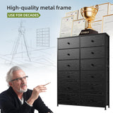 Black Dresser for Bedroom with 12 Drawers Tall Dressers & Chests of Drawers