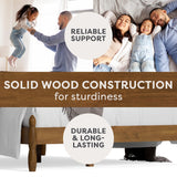 Queen Size Solid Wood Spindle Bed Frame with Four Posts - Walnut Finish