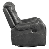 Derringer Wall Hugger Manual Double Glider Reclining Loveseat, Gray