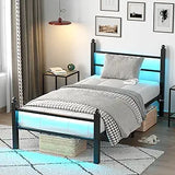 Full Size Bed Frame with Headboard and Footboard,Heavy Duty Steel Slats Support Metal